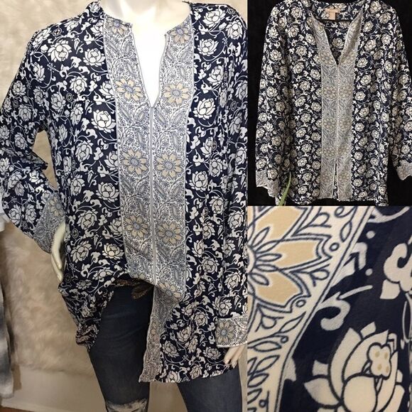 White Stag Slit bottom Chiffon Top - Picture 1 of 10